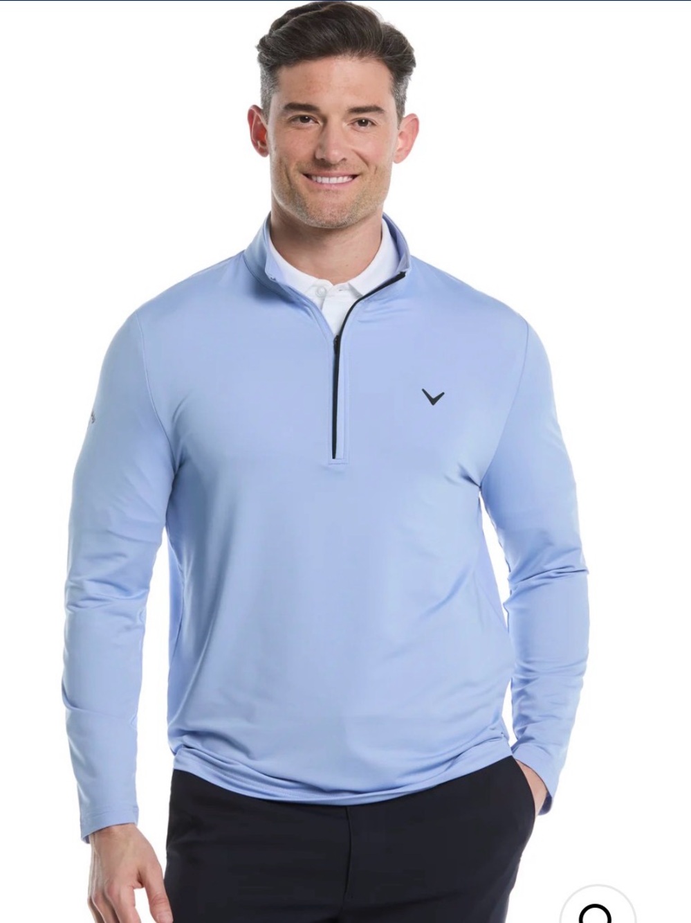 Callaway Light Blue Quarter-Zip Golf Pullover
